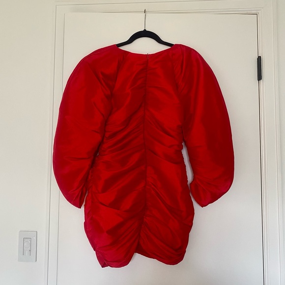 NWOT ZARA | Rare Red Cocktail Draped Mini Dress | S - Picture 8 of 9